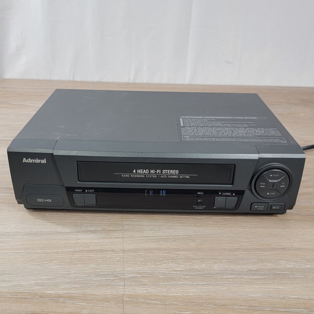 Admiral JSJ 20455 4 Head Hi-Fi Stereo VHS VCR Player Montgomery Ward Gray
